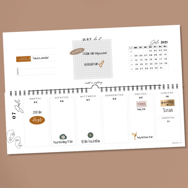 Sticker Bogen „für Kalender“